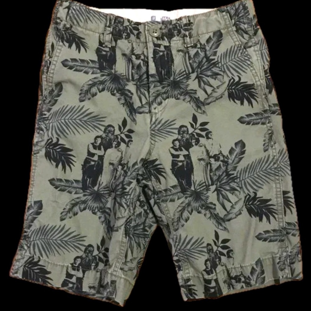 Kids Gap Star Wars Camo Hawaiian Print Shorts Sz 10
